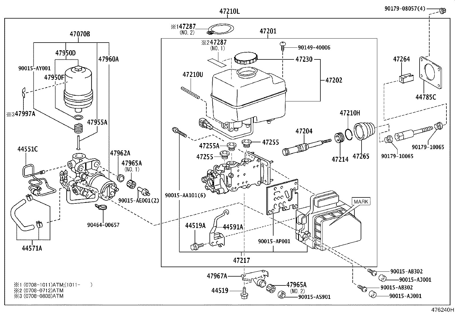 Toyota 44571-60020 HOSE, BRAKE ACTUATOR, NO.1