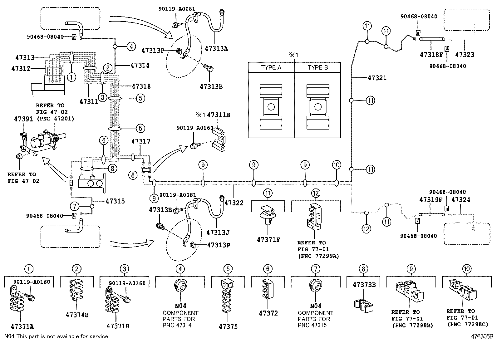 Toyota 47317-02590 TUBE, FRONT BRAKE, NO.7