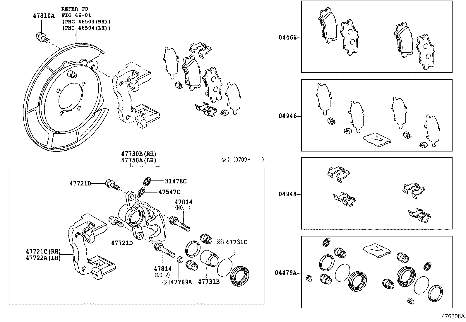 Toyota 04466-06090 PAD KIT, DISC BRAKE, REAR