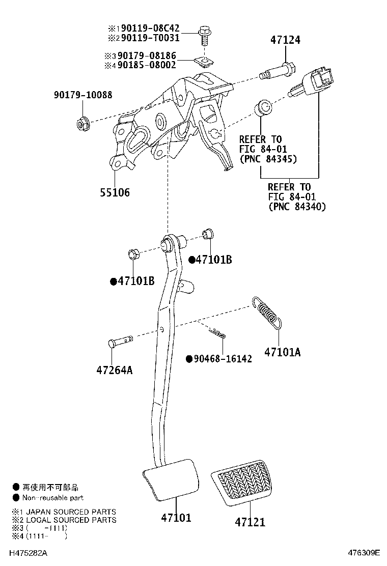47101-02400 PEDAL SUB-ASSY, BRAKE product image