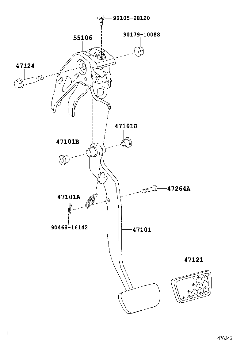 47121-0D080 PAD, BRAKE PEDAL product image