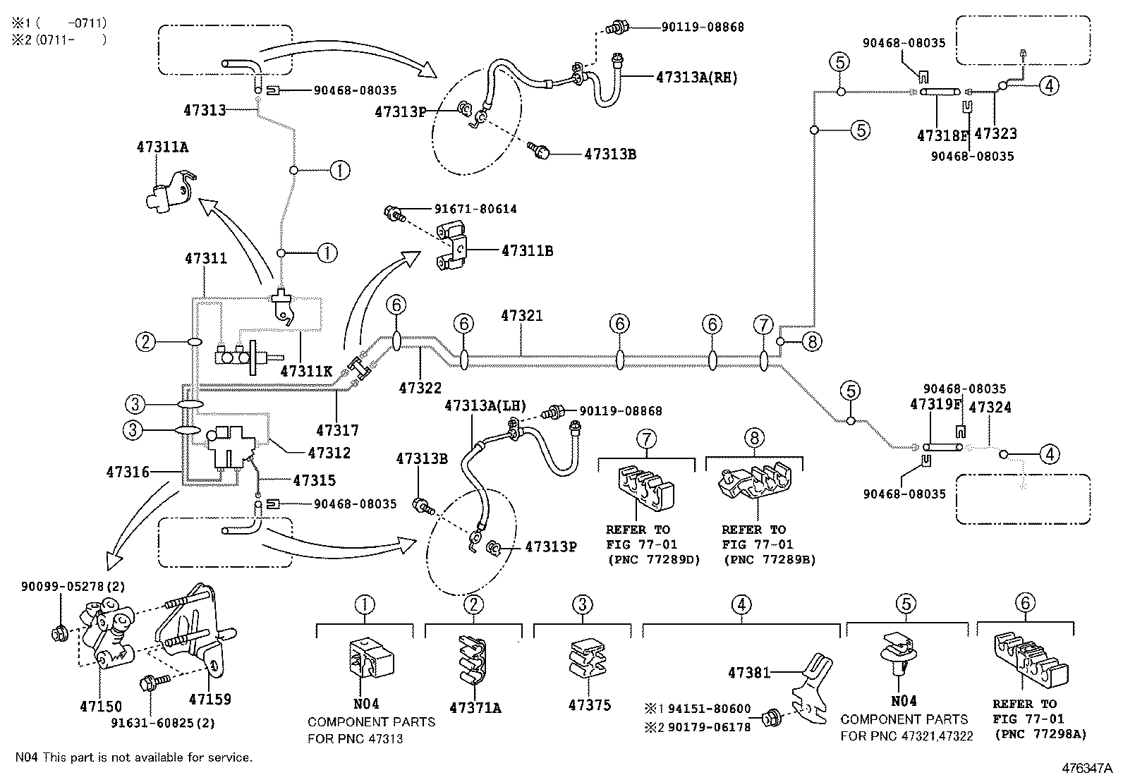 47311-0D210 TUBE, FRONT BRAKE, NO.1 product image
