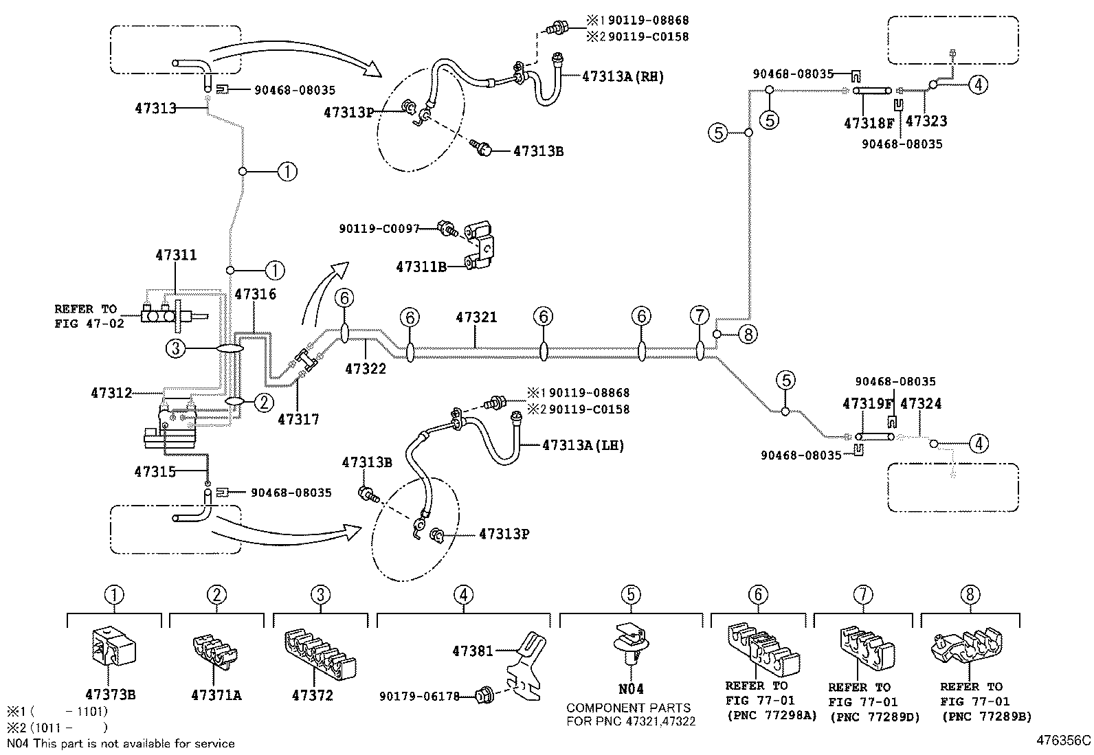47322-0D200 TUBE, REAR BRAKE, NO.2 product image