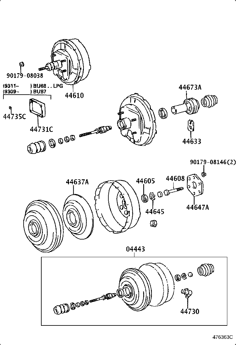 44754-36100 BRACKET, VACUUM TUBE, NO.1 product image