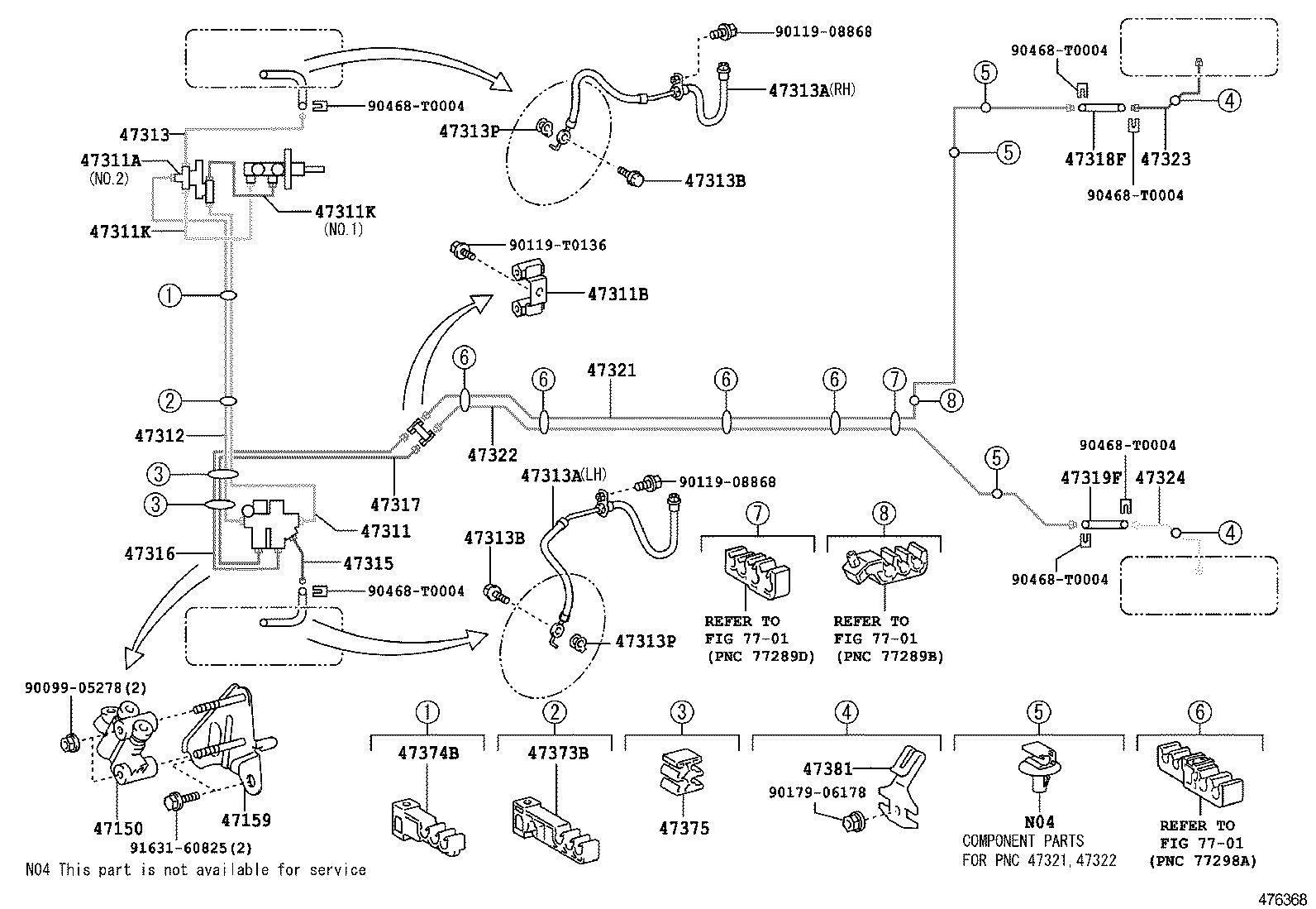 47311-0D260 TUBE, FRONT BRAKE, NO.1 product image