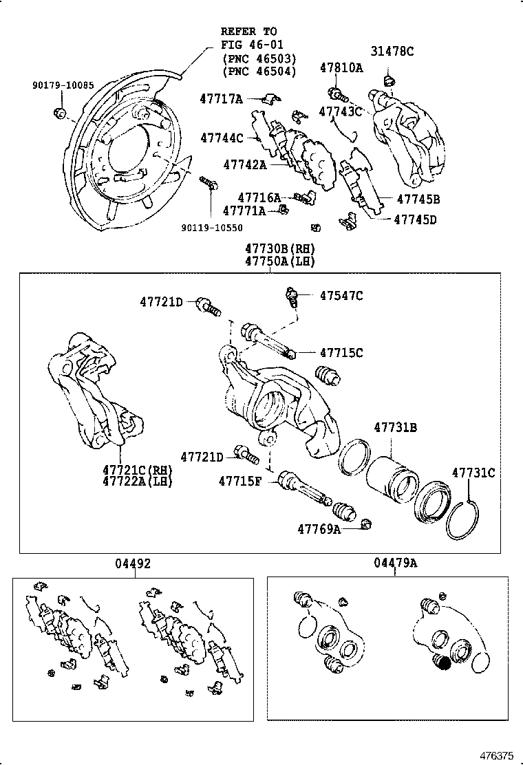 04466-50040 PAD KIT, DISC BRAKE, REAR product image