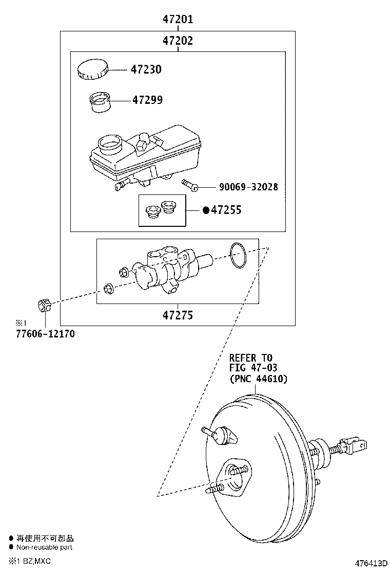 Toyota 47230-02250 CAP ASSY, BRAKE MASTER CYLINDER RESERVOIR FILLER