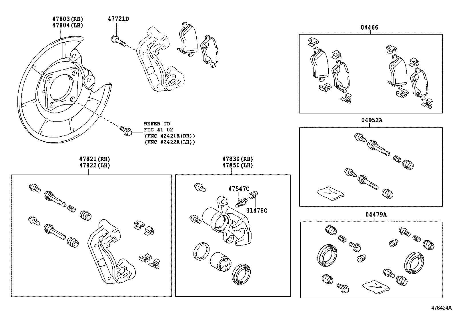 Toyota 04479-02340 CYLINDER KIT, DISC BRAKE, REAR