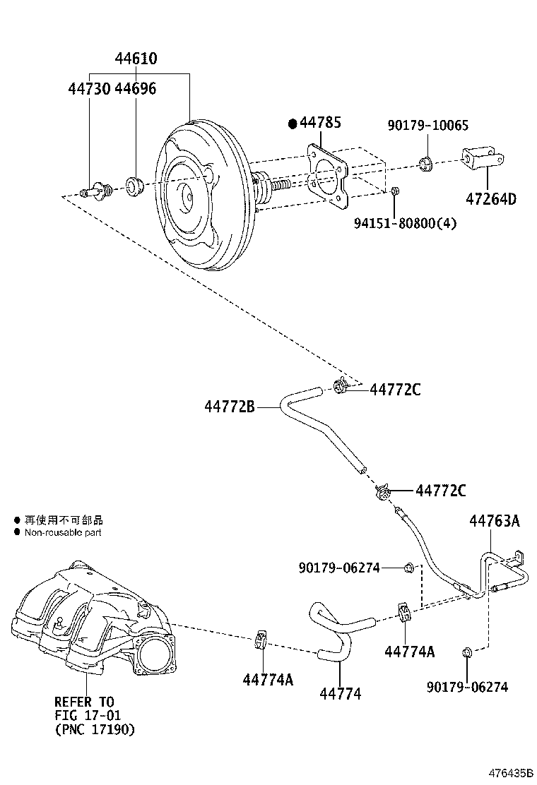 44774-58010 HOSE, UNION TO CONNECTOR TUBE product image