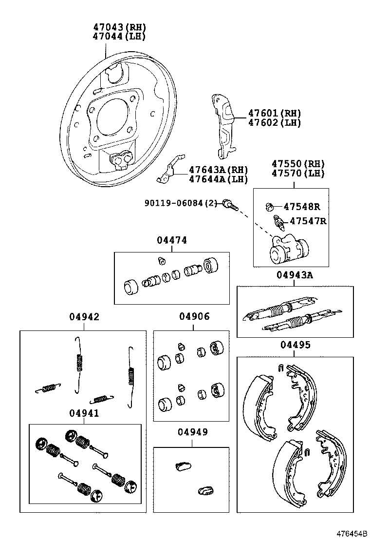 Toyota 47044-52100 PLATE SUB-ASSY, BRAKE BACKING, REAR LH