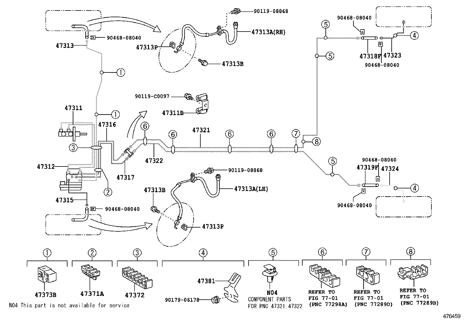47315-0D240 TUBE, FRONT BRAKE, NO.5 product image