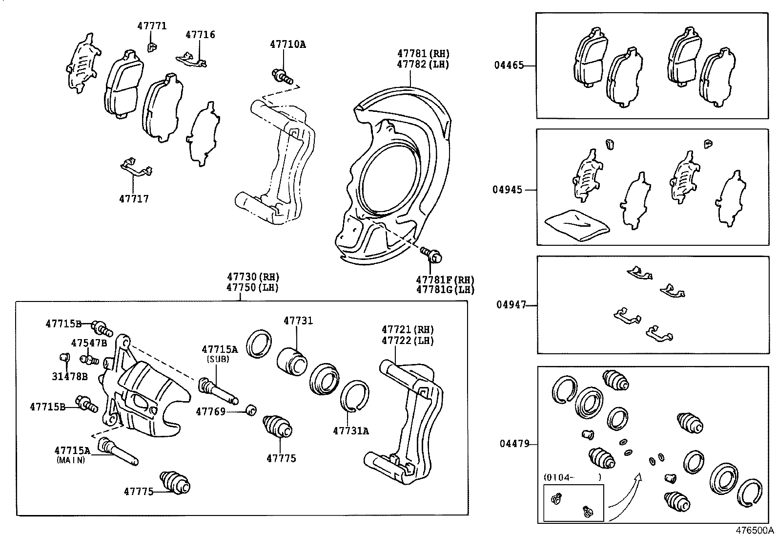 04479-33140 CYLINDER KIT, DISC BRAKE, FRONT product image