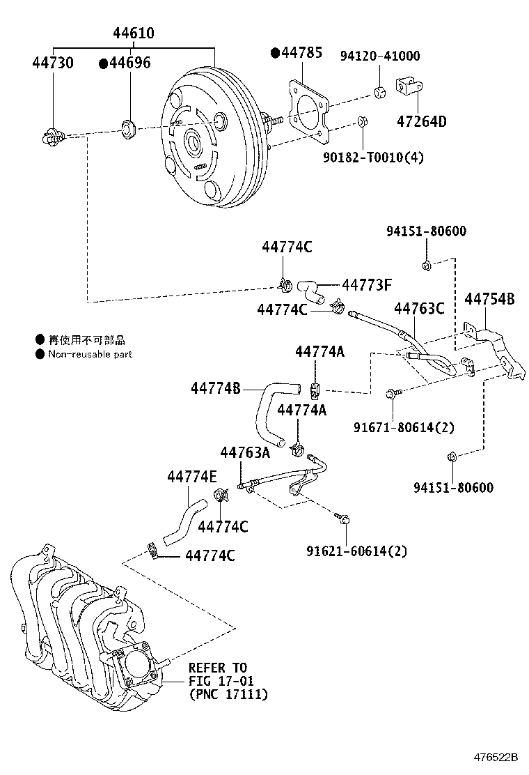 44774-02160 HOSE, UNION TO CONNECTOR TUBE product image