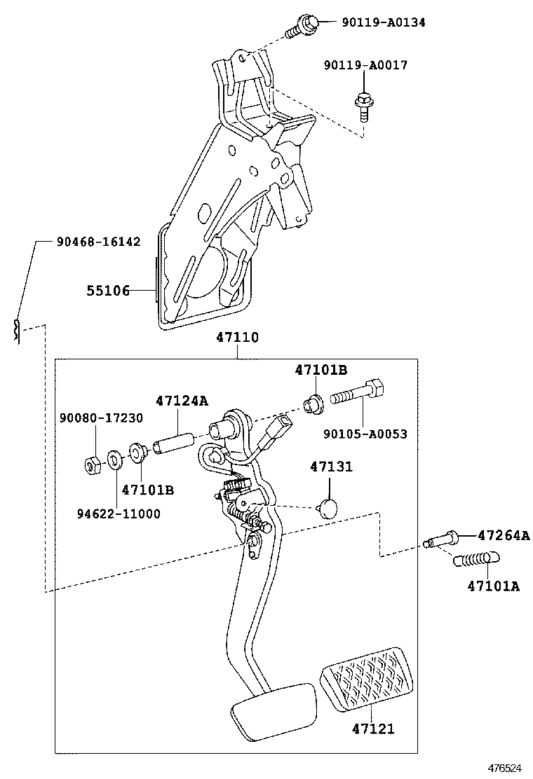 90080-50333 SPRING(FOR BRAKE PEDAL RETURN) product image