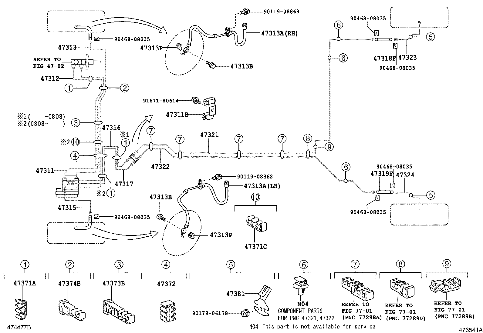 47315-52180 TUBE, FRONT BRAKE, NO.5 product image