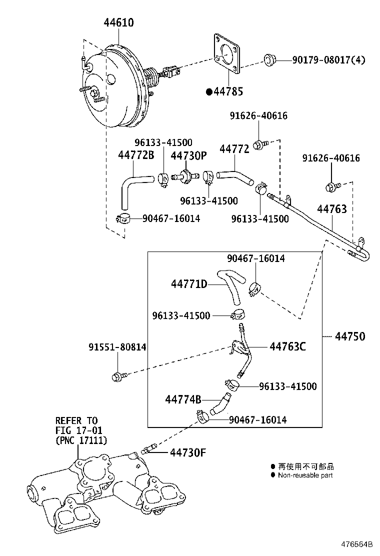 44772-43040 HOSE, CHECK VALVE TO BRAKE BOOSTER product image