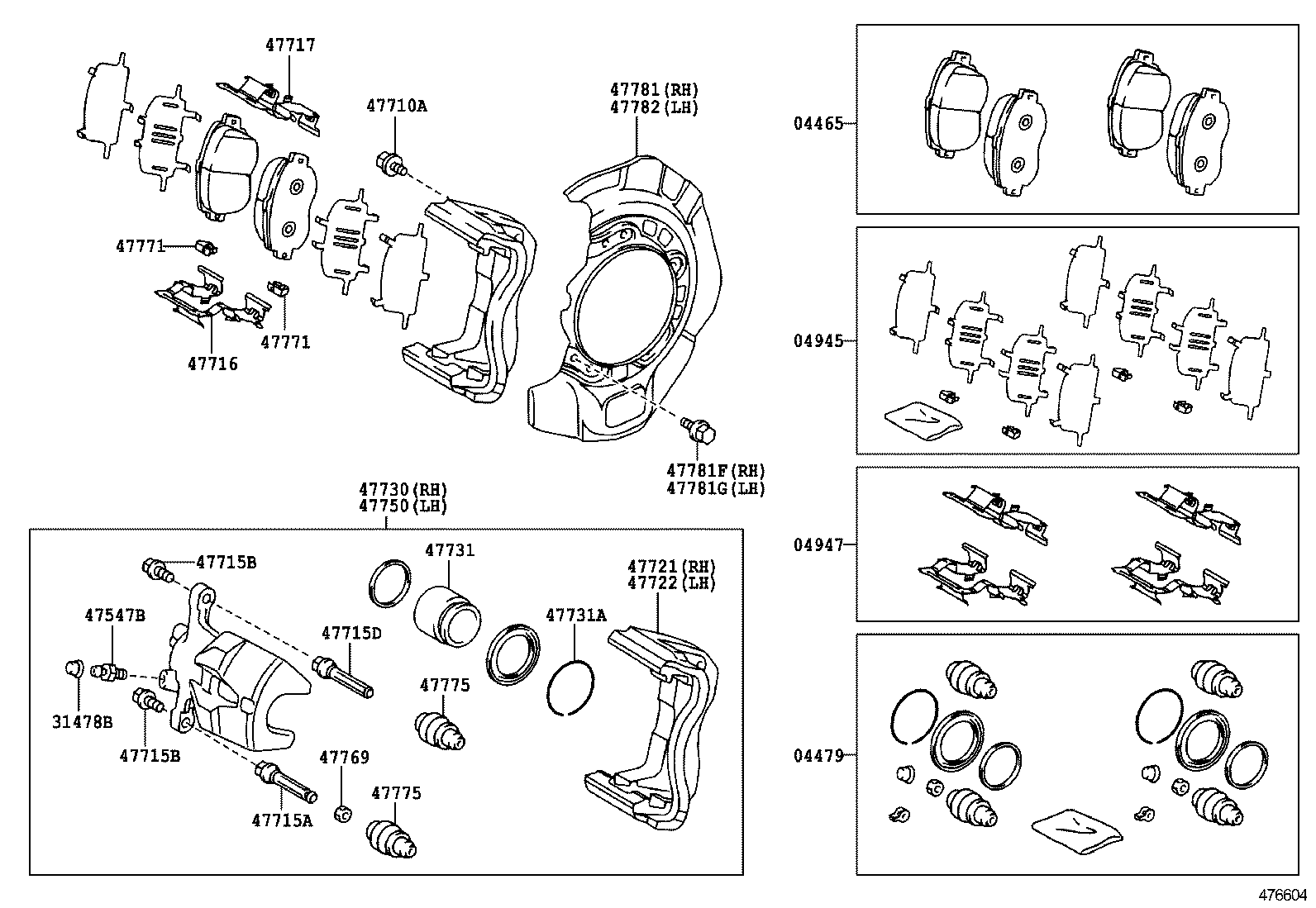 04947-28060 FITTING KIT, DISC BRAKE, FRONT product image
