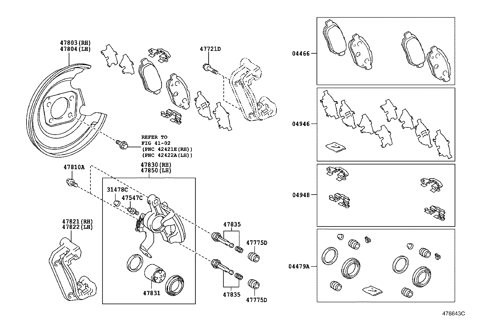 04466-74020 PAD KIT, DISC BRAKE, REAR product image