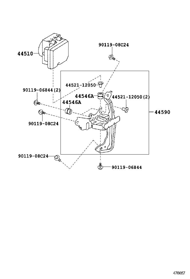 44590-74010 BRACKET ASSY, BRAKE ACTUATOR product image