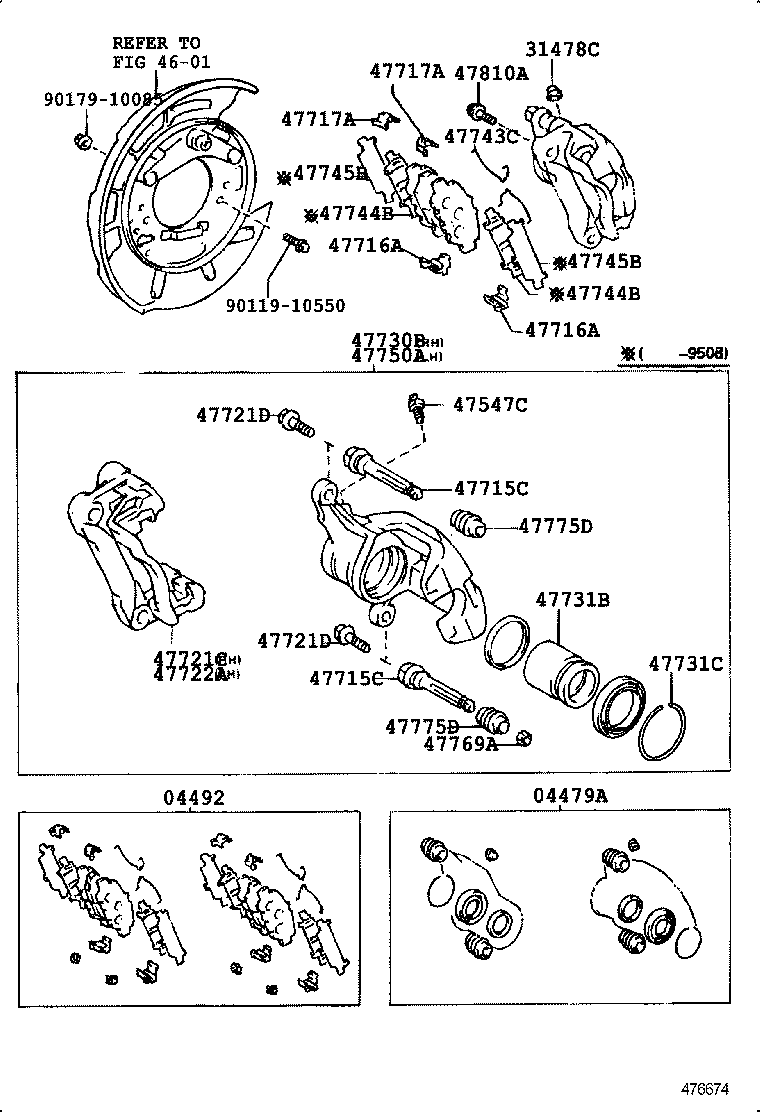 04492-30150 PAD KIT, DISC BRAKE, REAR product image