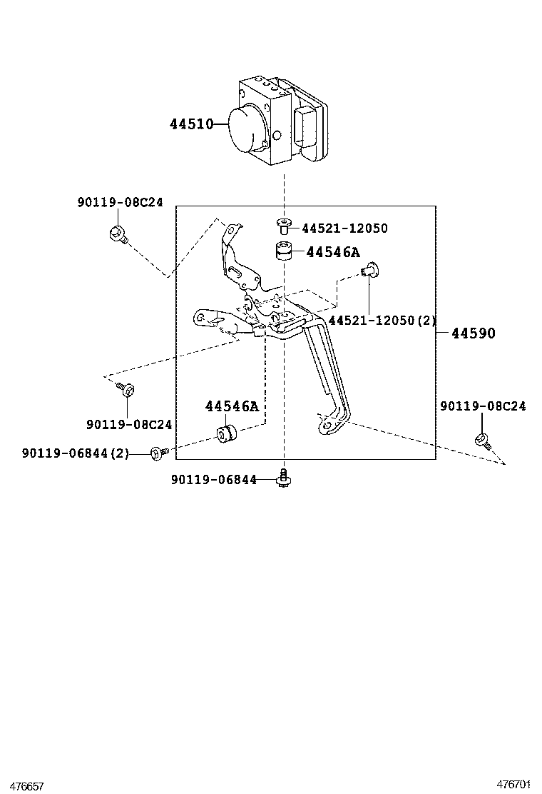 44590-74010 BRACKET ASSY, BRAKE ACTUATOR product image