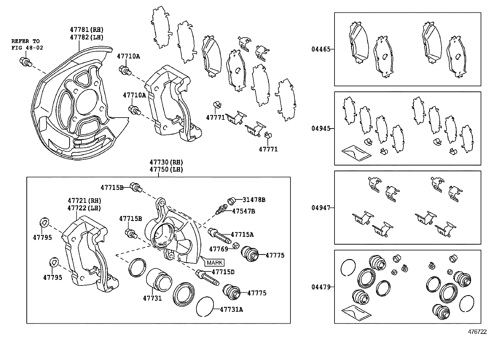 04465-30450 PAD KIT, DISC BRAKE, FRONT product image