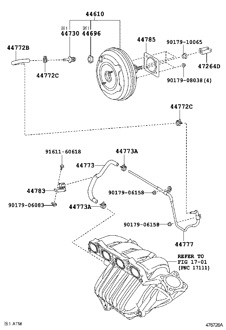 Toyota 44772-33190 HOSE, CHECK VALVE TO CONNECTOR TUBE