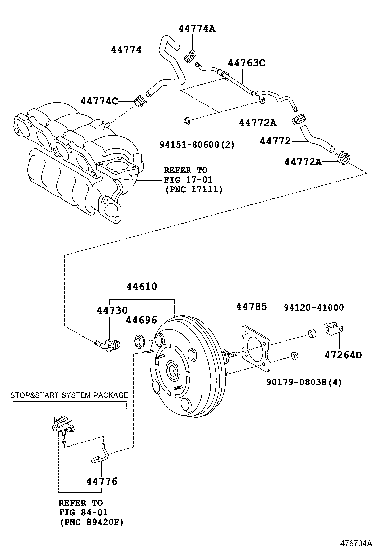 44763-12420 TUBE, HOSE TO HOSE, NO.2 product image