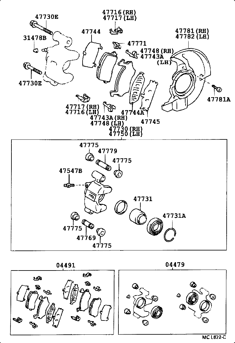 04491-10150 PAD KIT, DISC BRAKE, FRONT product image