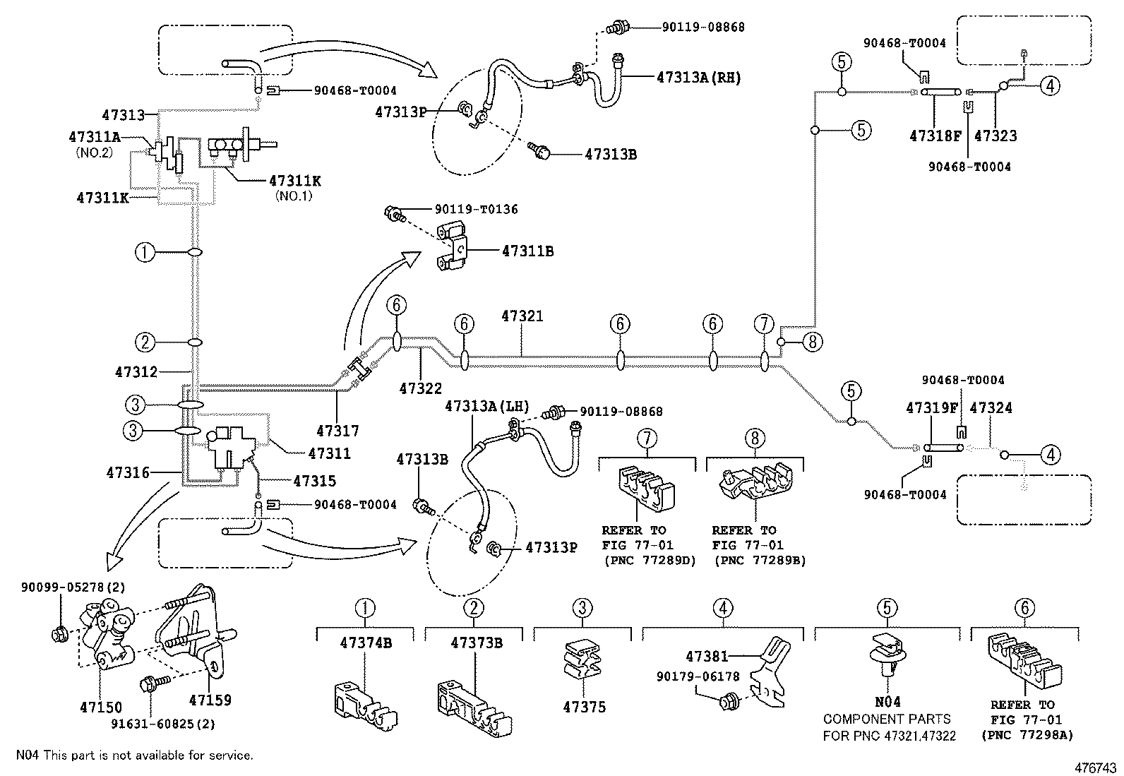 47311-0D210 TUBE, FRONT BRAKE, NO.1 product image