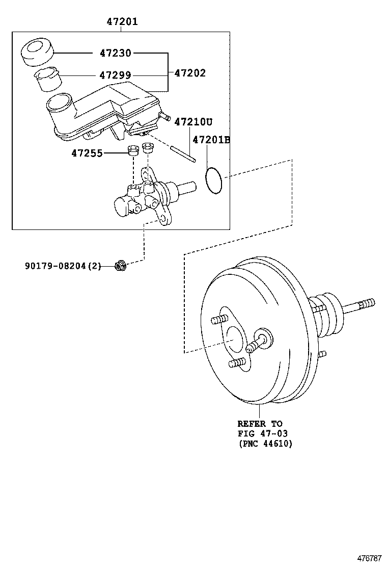 47201-52260 CYLINDER SUB-ASSY, BRAKE MASTER product image