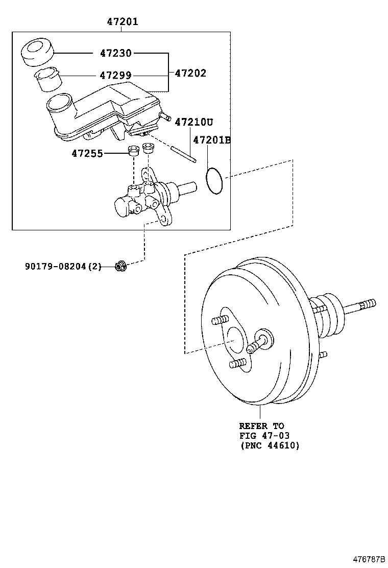 47201-52250 CYLINDER SUB-ASSY, BRAKE MASTER product image
