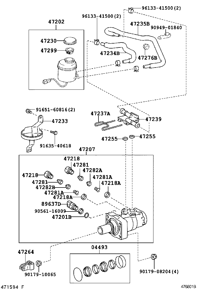 47201-36432 CYLINDER SUB-ASSY, BRAKE MASTER product image
