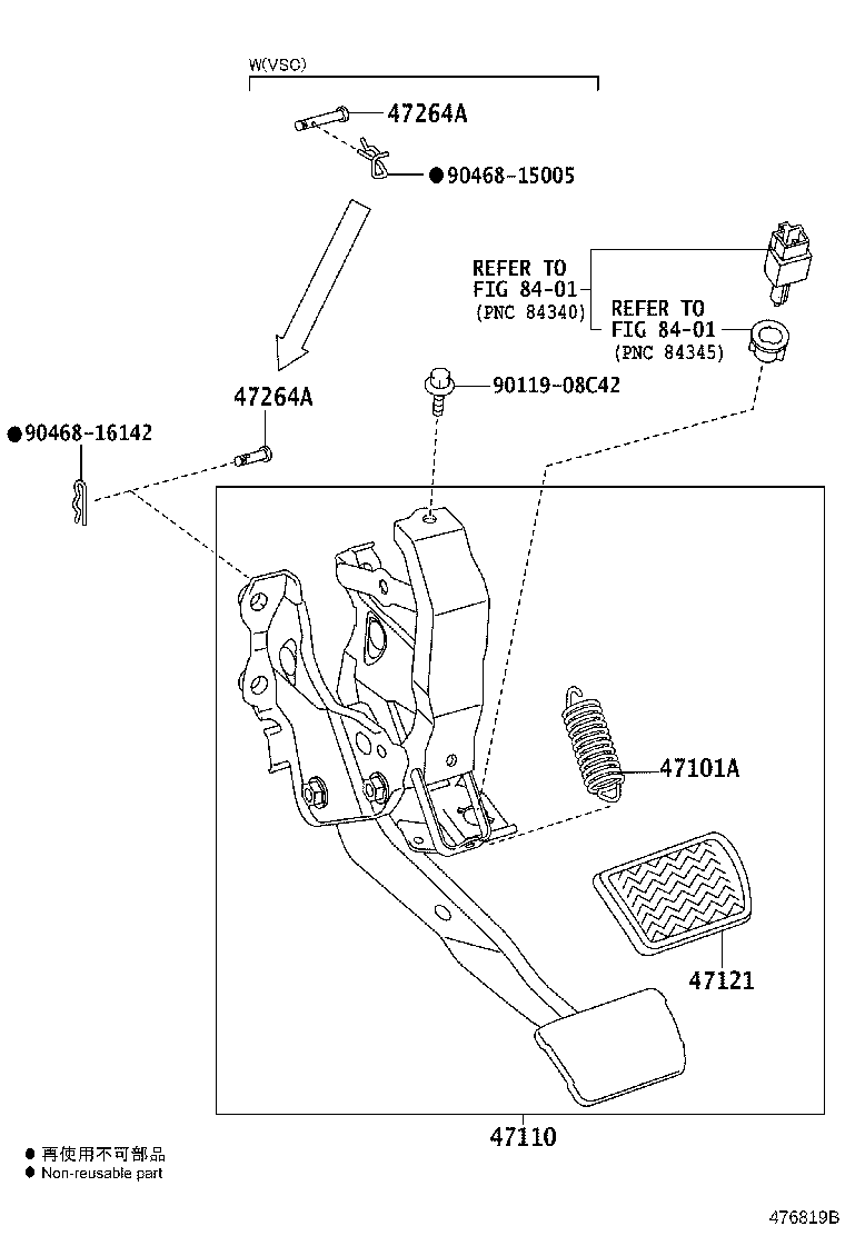 47110-0R030 SUPPORT ASSY, BRAKE PEDAL product image