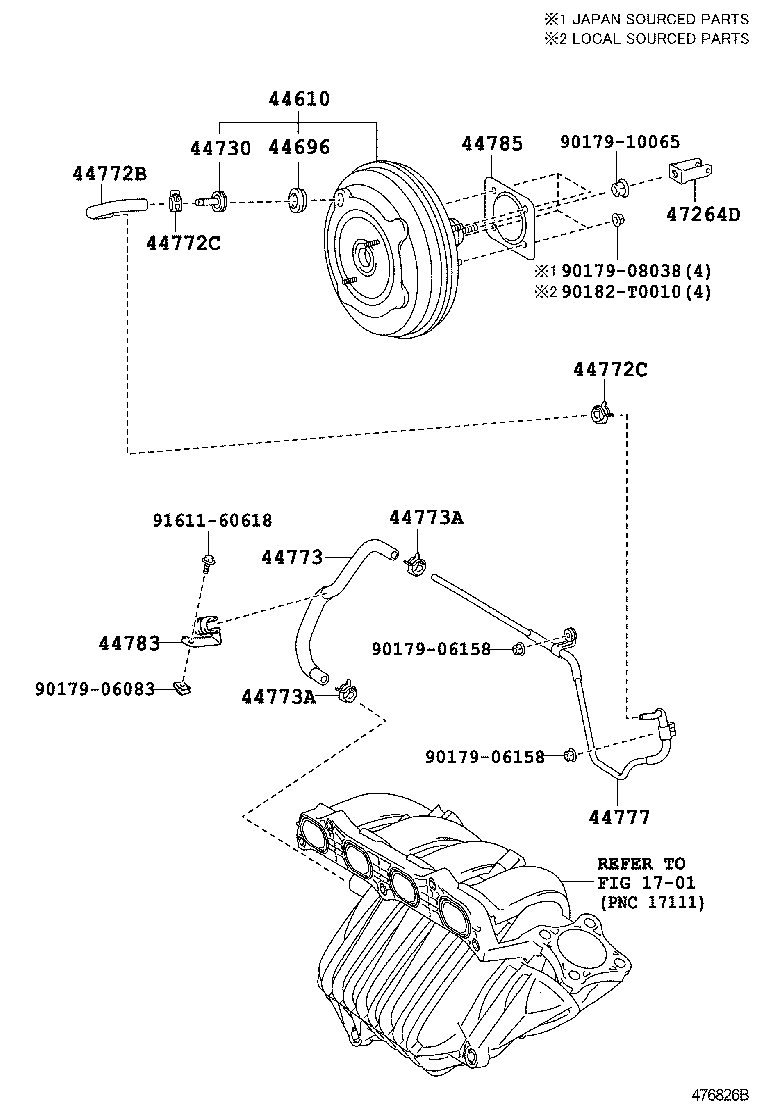 44772-06210 HOSE, CHECK VALVE TO BRAKE BOOSTER product image