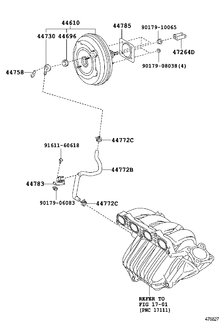 44772-06210 HOSE, CHECK VALVE TO BRAKE BOOSTER product image