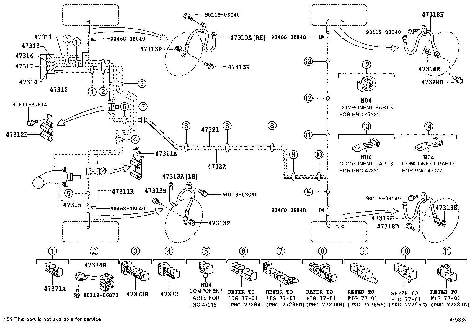 47311-06170 TUBE, FRONT BRAKE, NO.1 product image
