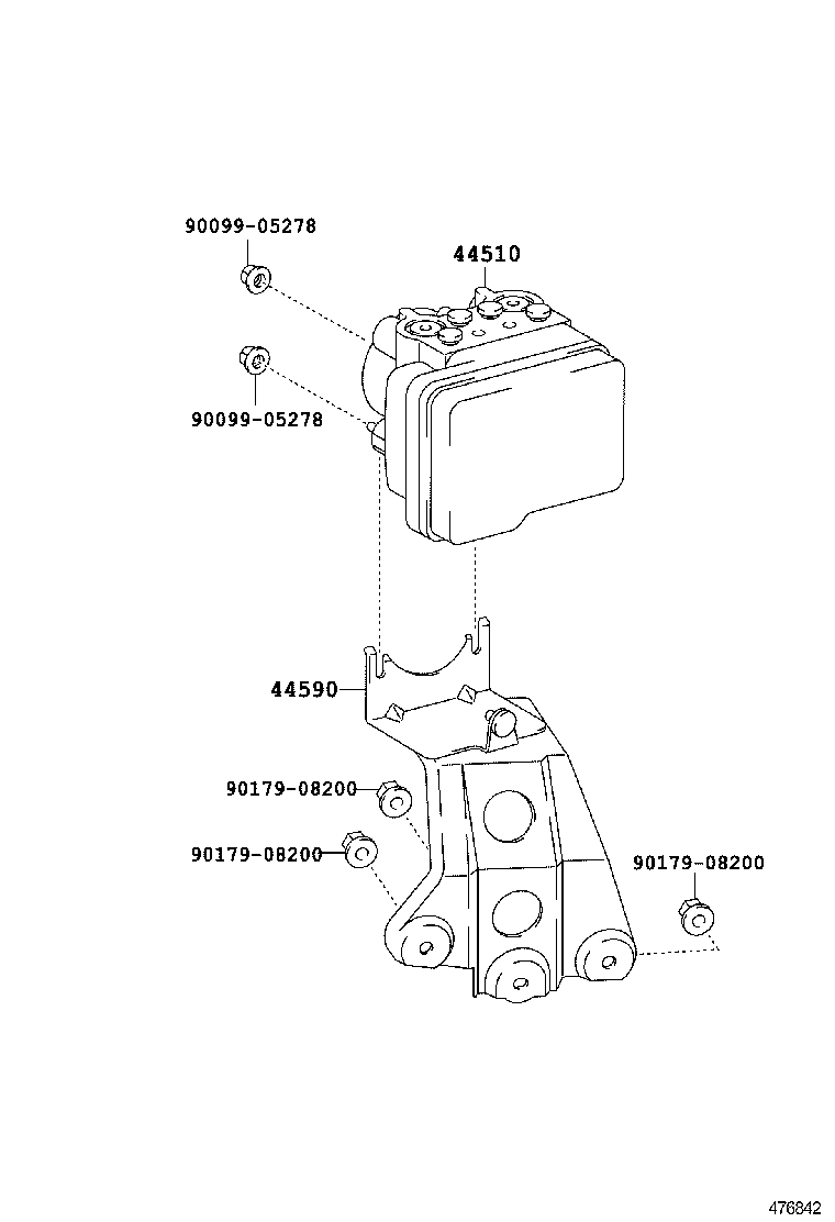 44590-0R040 BRACKET ASSY, BRAKE ACTUATOR product image