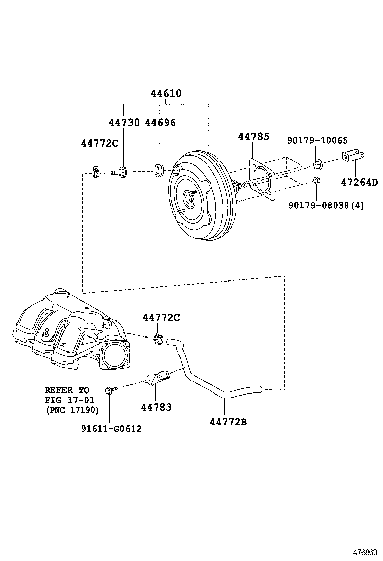 44772-33120 HOSE, CHECK VALVE TO BRAKE BOOSTER product image