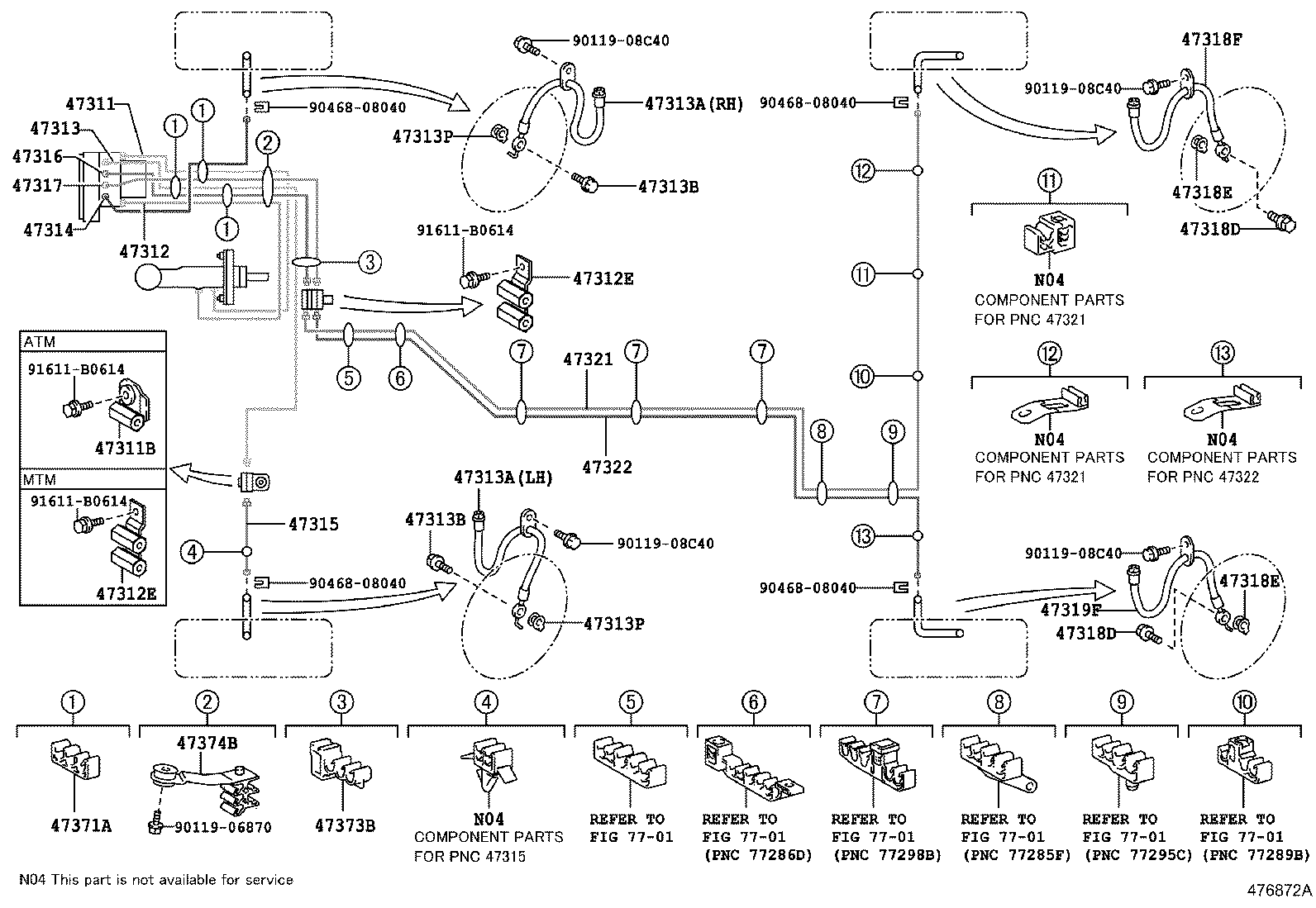 47311-33200 TUBE, FRONT BRAKE, NO.1 product image