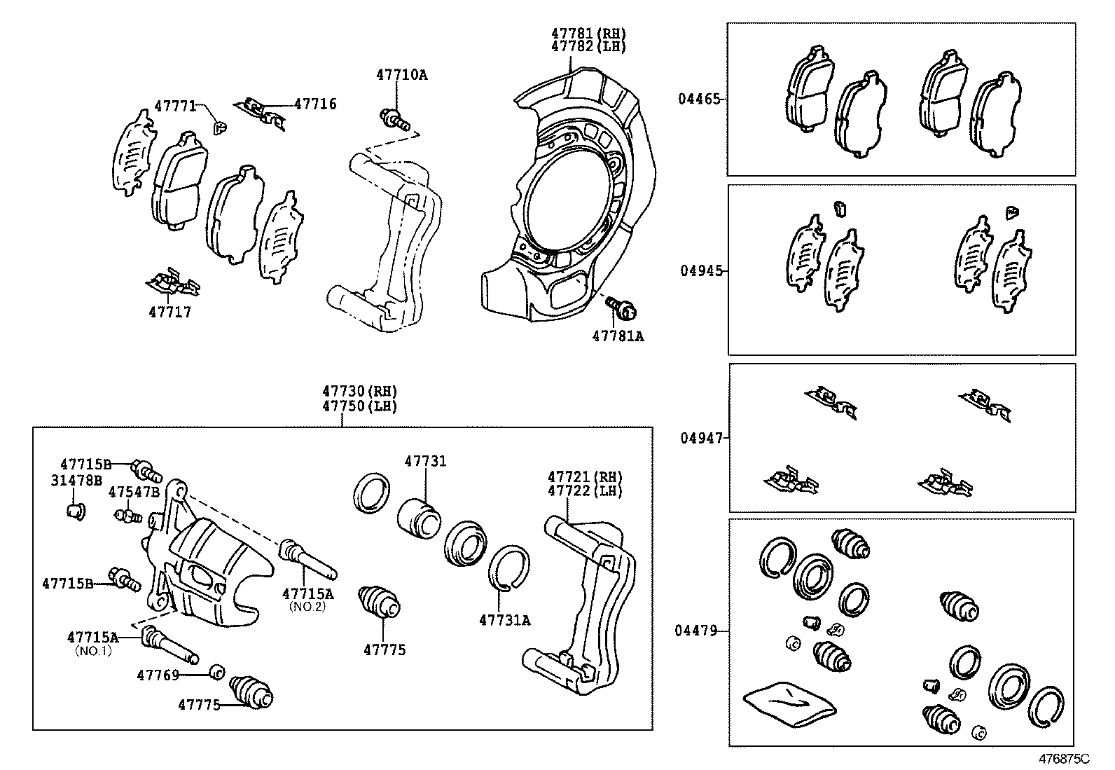 Toyota 04947-48010 FITTING KIT, DISC BRAKE, FRONT