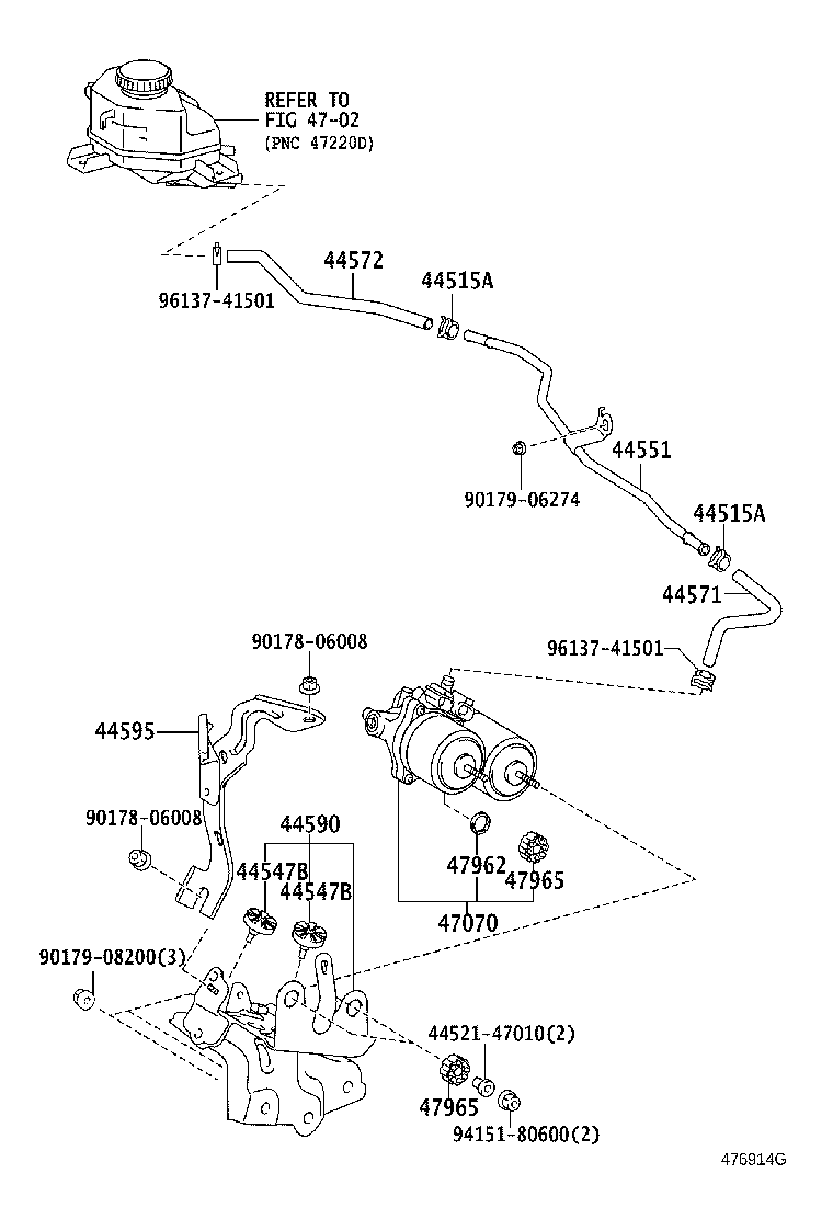 44572-47040 HOSE, BRAKE ACTUATOR, NO.2 product image