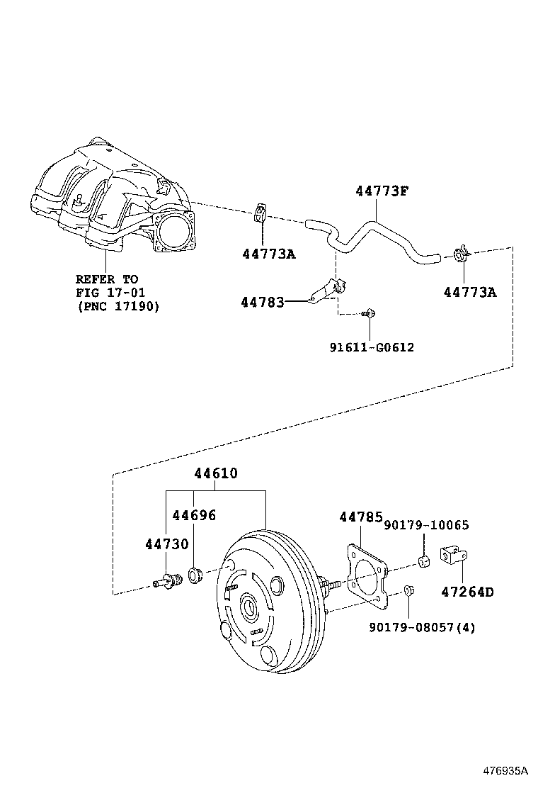 44770-0E030 CONNECTOR, VACUUM HOSE, NO.1 product image