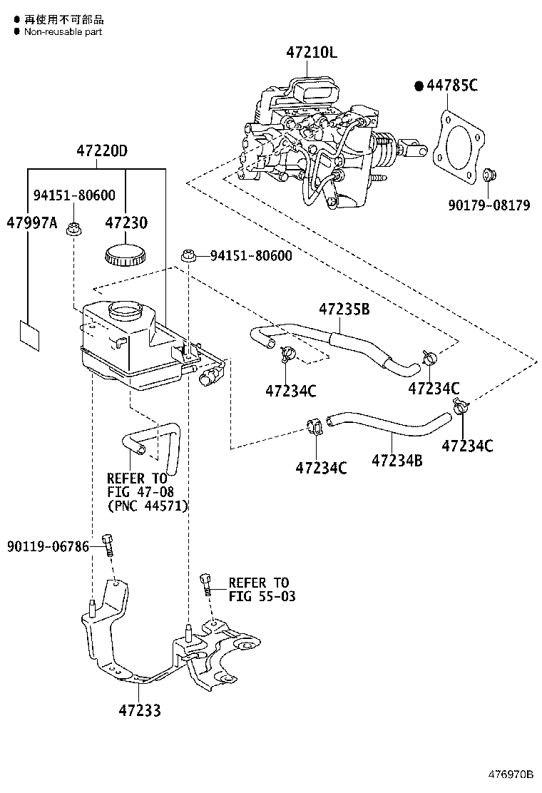Toyota 47050-75031 BRAKE BOOSTER ASSY, W/MASTER CYLINDER