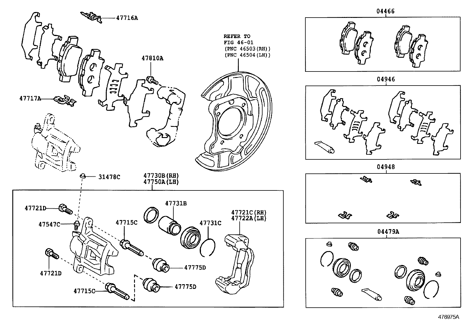04466-28070 PAD KIT, DISC BRAKE, REAR product image