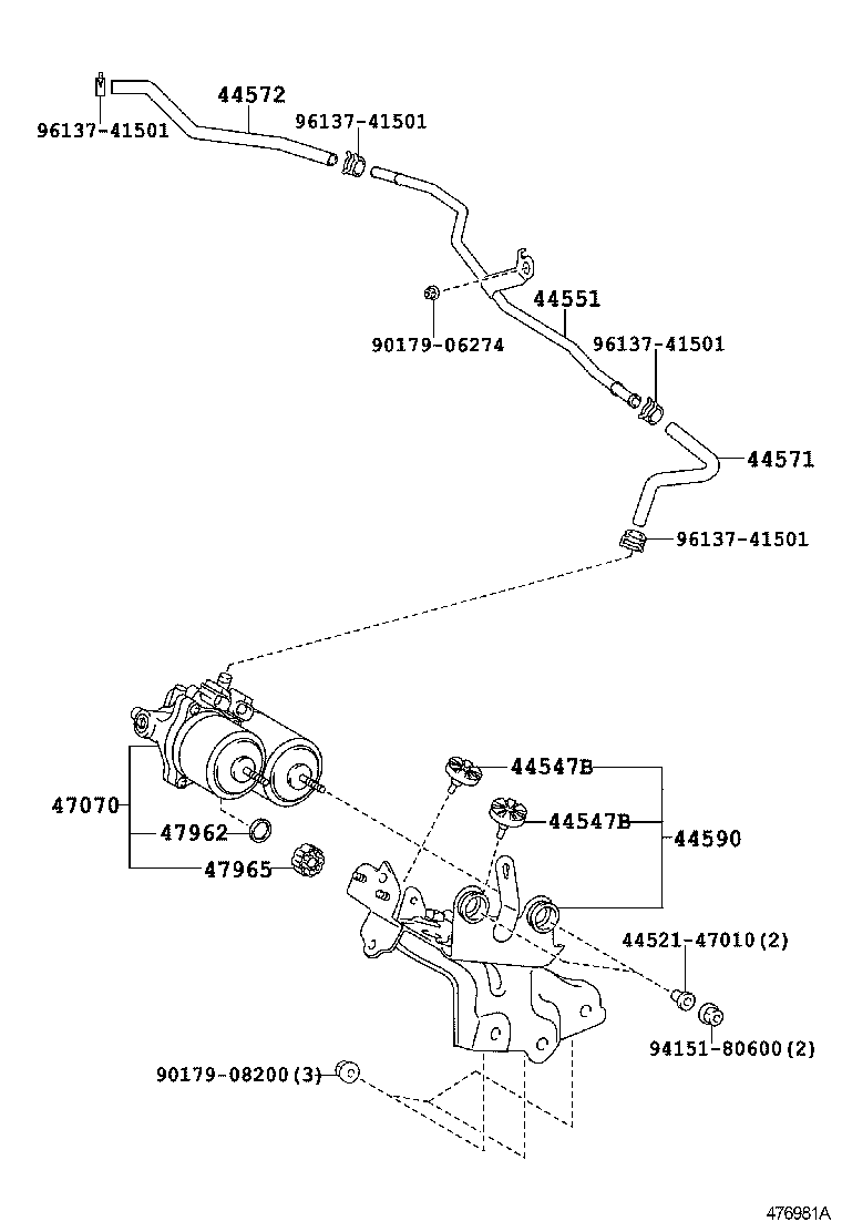 47311-75030 TUBE, FRONT BRAKE, NO.1 product image
