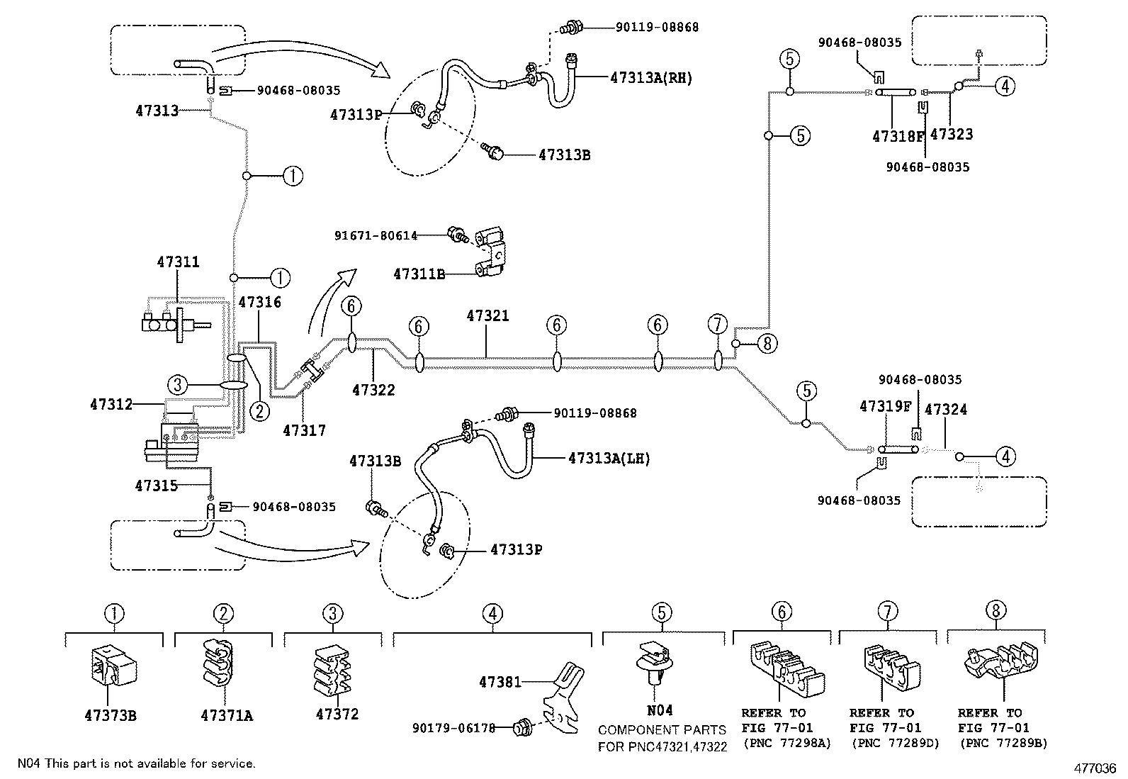 47311-0D210 TUBE, FRONT BRAKE, NO.1 product image