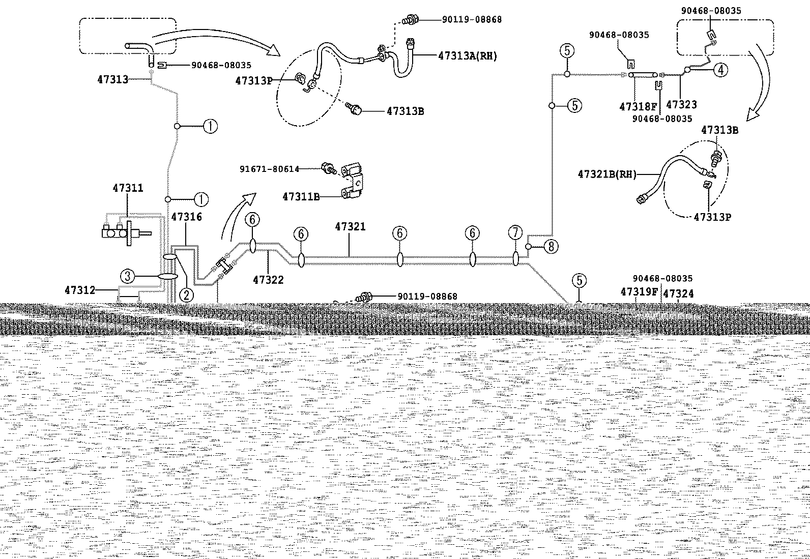 47311-0D210 TUBE, FRONT BRAKE, NO.1 product image