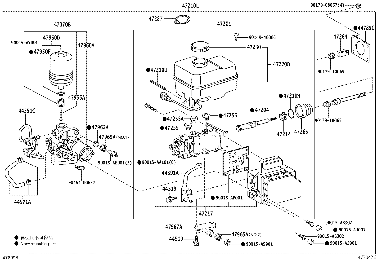 Toyota 47050-35170 BRAKE BOOSTER ASSY, W/MASTER CYLINDER