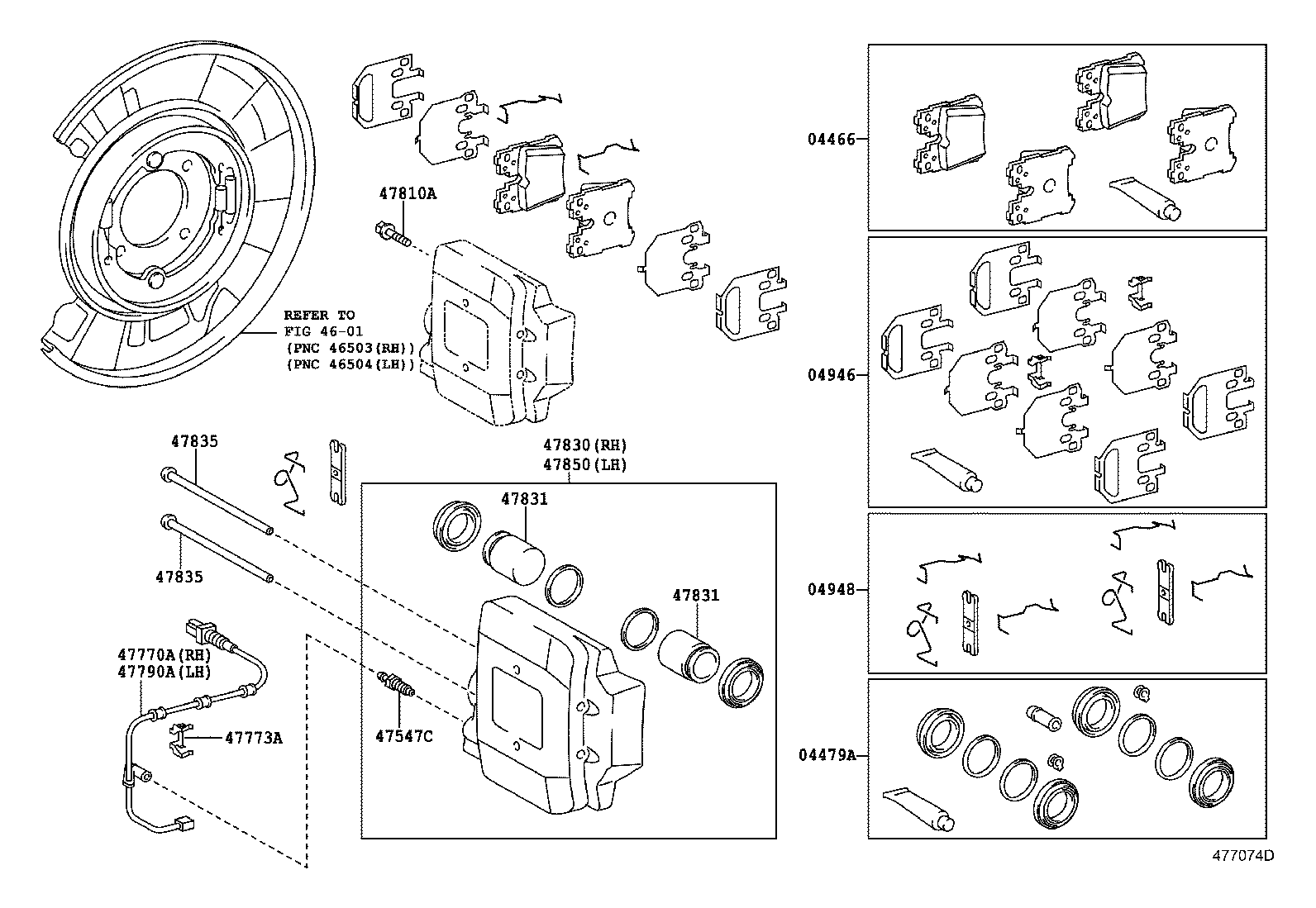 04466-50150 PAD KIT, DISC BRAKE, REAR product image